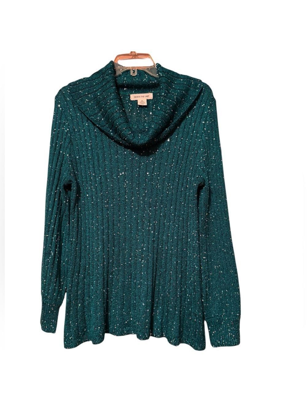 Skye's the Limit Teal Cowl Neck Sweater